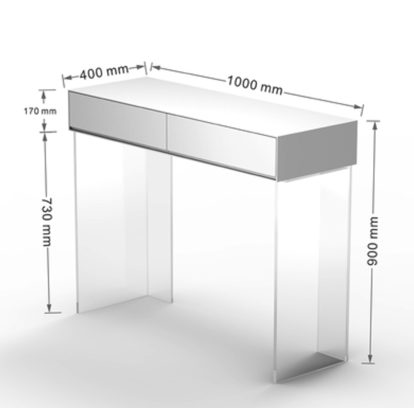  SOMPOK Console, wood and acrylic. 