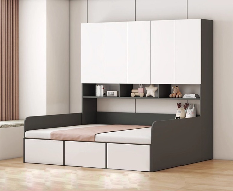  Built-in bed with multi-functional wardrobe 