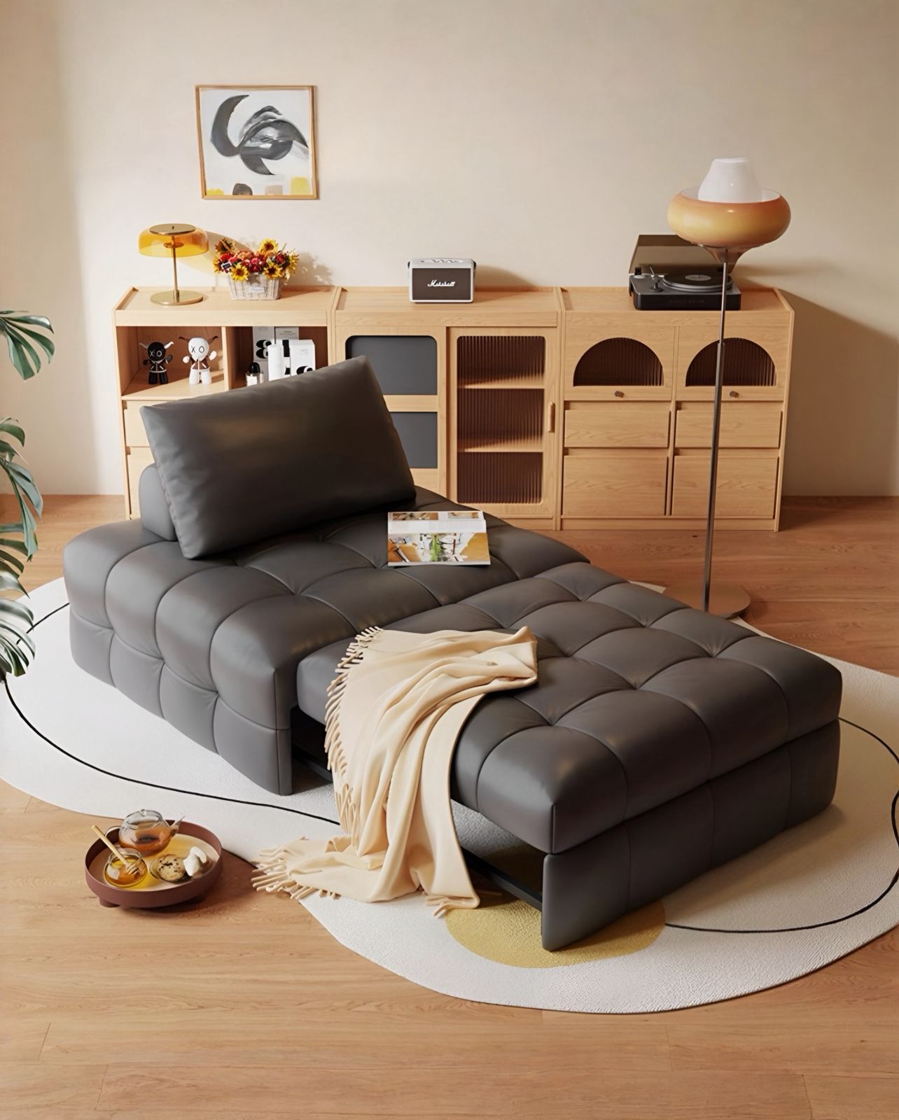  Single sofa bed with a folding design 