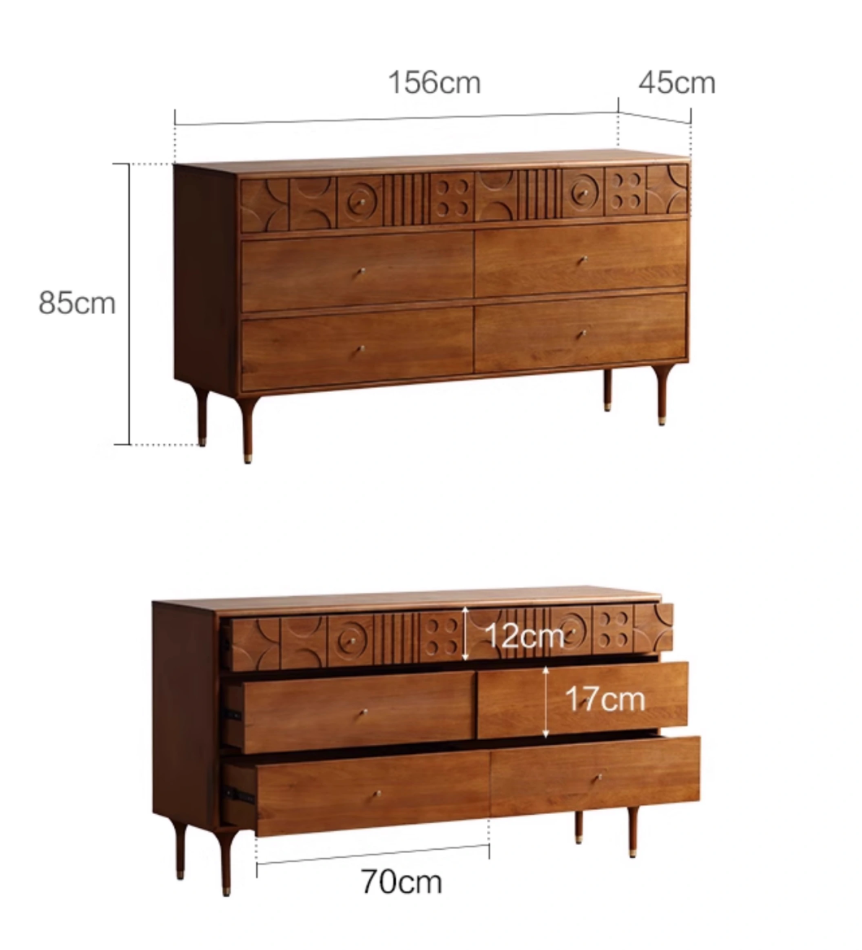  Carved chest of drawers 