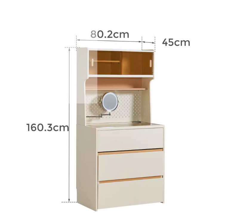  Compact dressing table with chair and illuminated mirror 