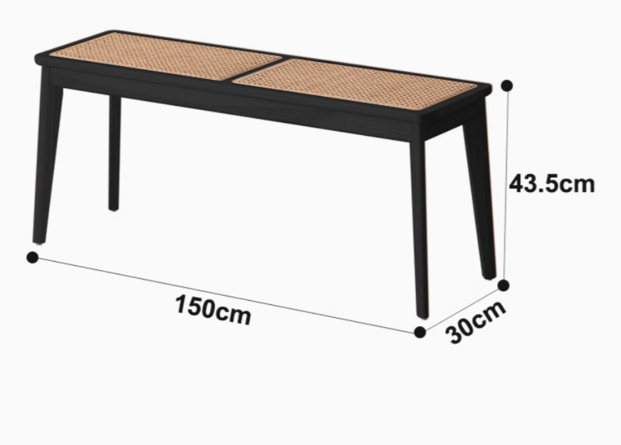  Solid wood rattan bed 