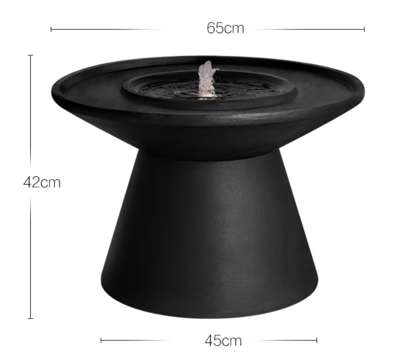  A fountain with a modern design and a serene atmosphere 