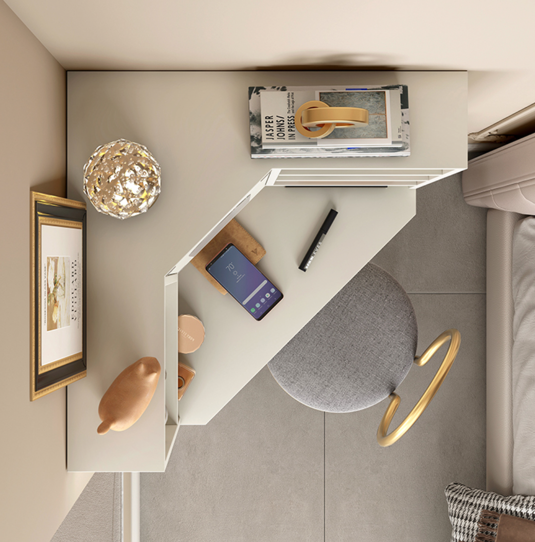  Dressing table with chair and mirror 