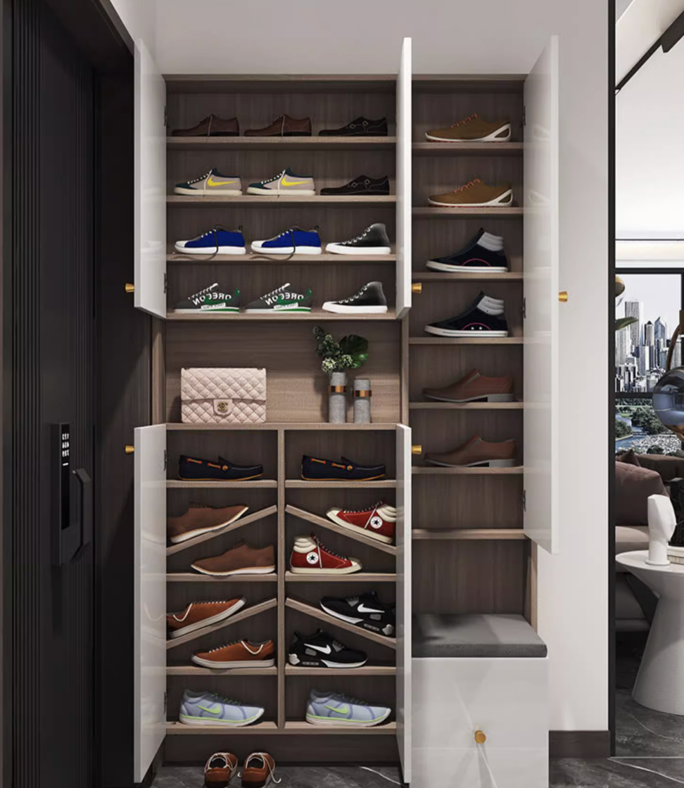  Shoe cabinet with hidden stool 