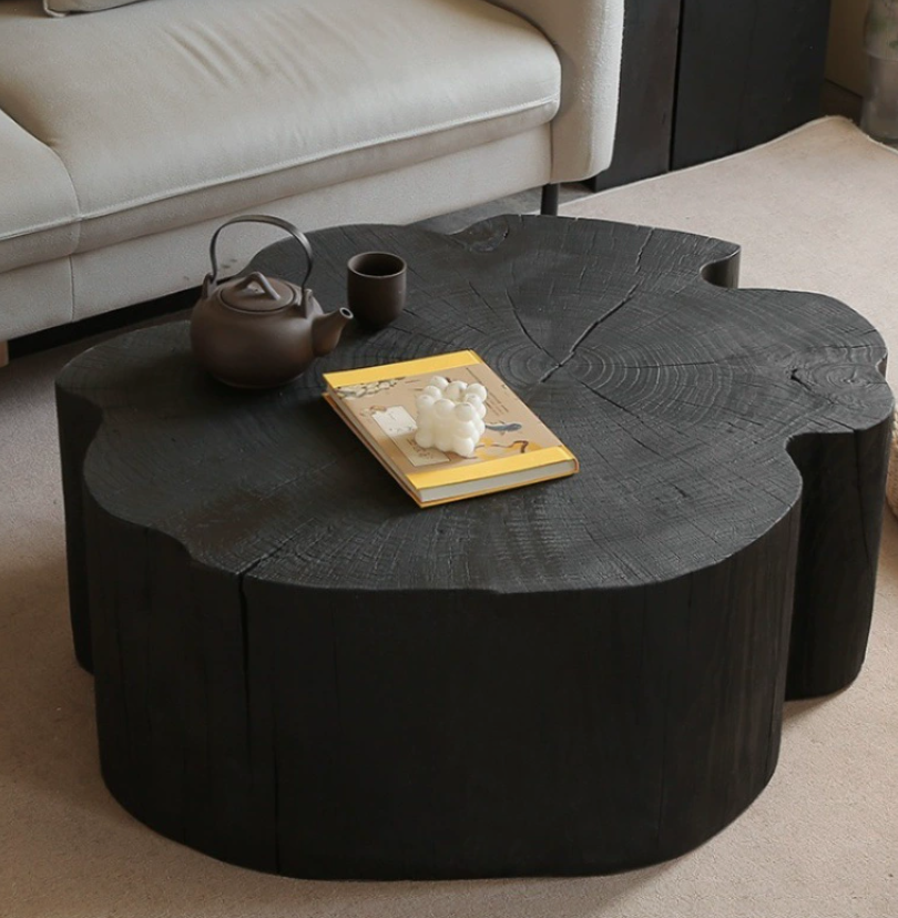  Irregular tree trunk coffee table 