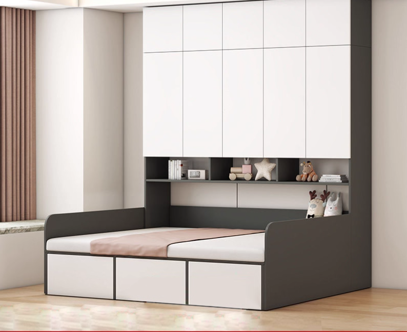  Built-in bed with multi-functional wardrobe 