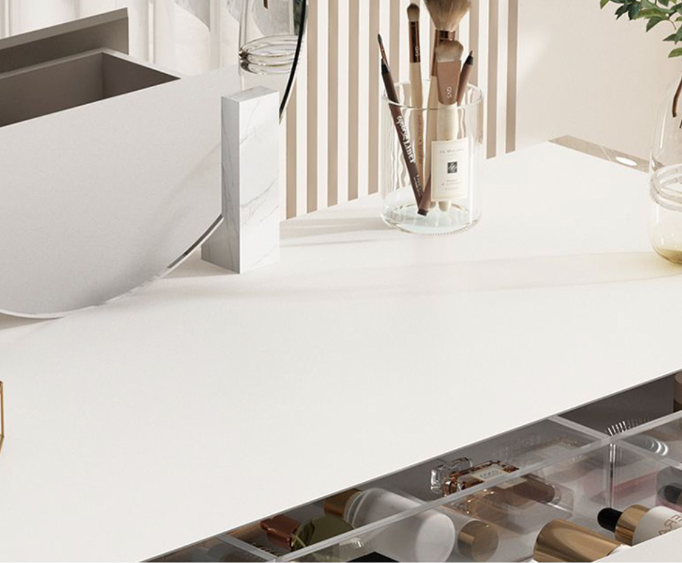  Acrylic dressing table with chair and mirror 