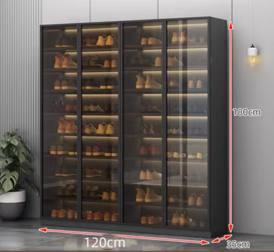  Glass door shoe cabinet 