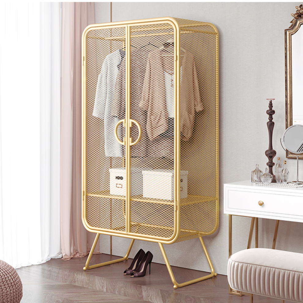  خزانة ملابس معدن مودرن بتصميم ثنائي اللون - دولاب ملابس معدني من KS-Furniture 