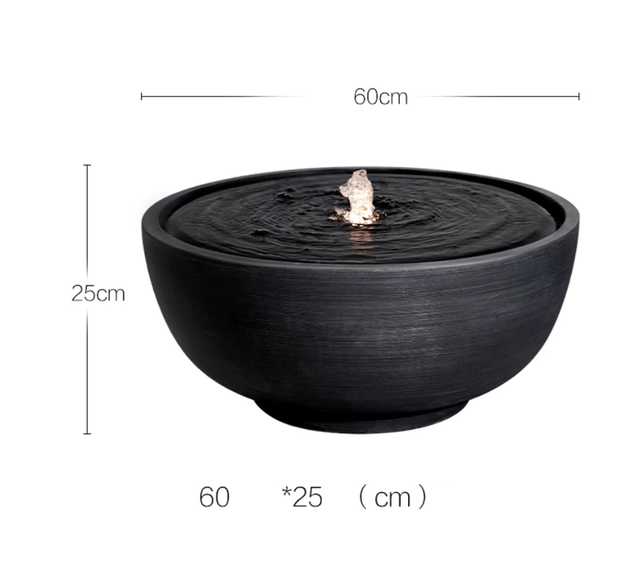  A fountain with a modern design and a serene atmosphere 