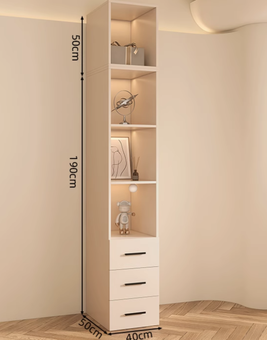  خزانة ملابس وايكو خشب مودرن بأبواب رمادية هندسية - دولاب ملابس كبير من KS-Furniture 