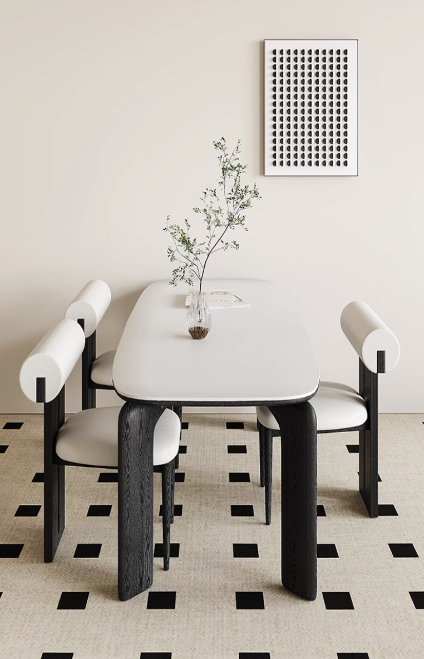  Black wood dining table 