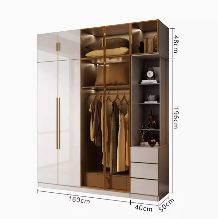  خزانة ملابس أورينتال خشب كبيرة مودرن بتفاصيل شرقية - دولاب ملابس فاخر من KS-Furniture 