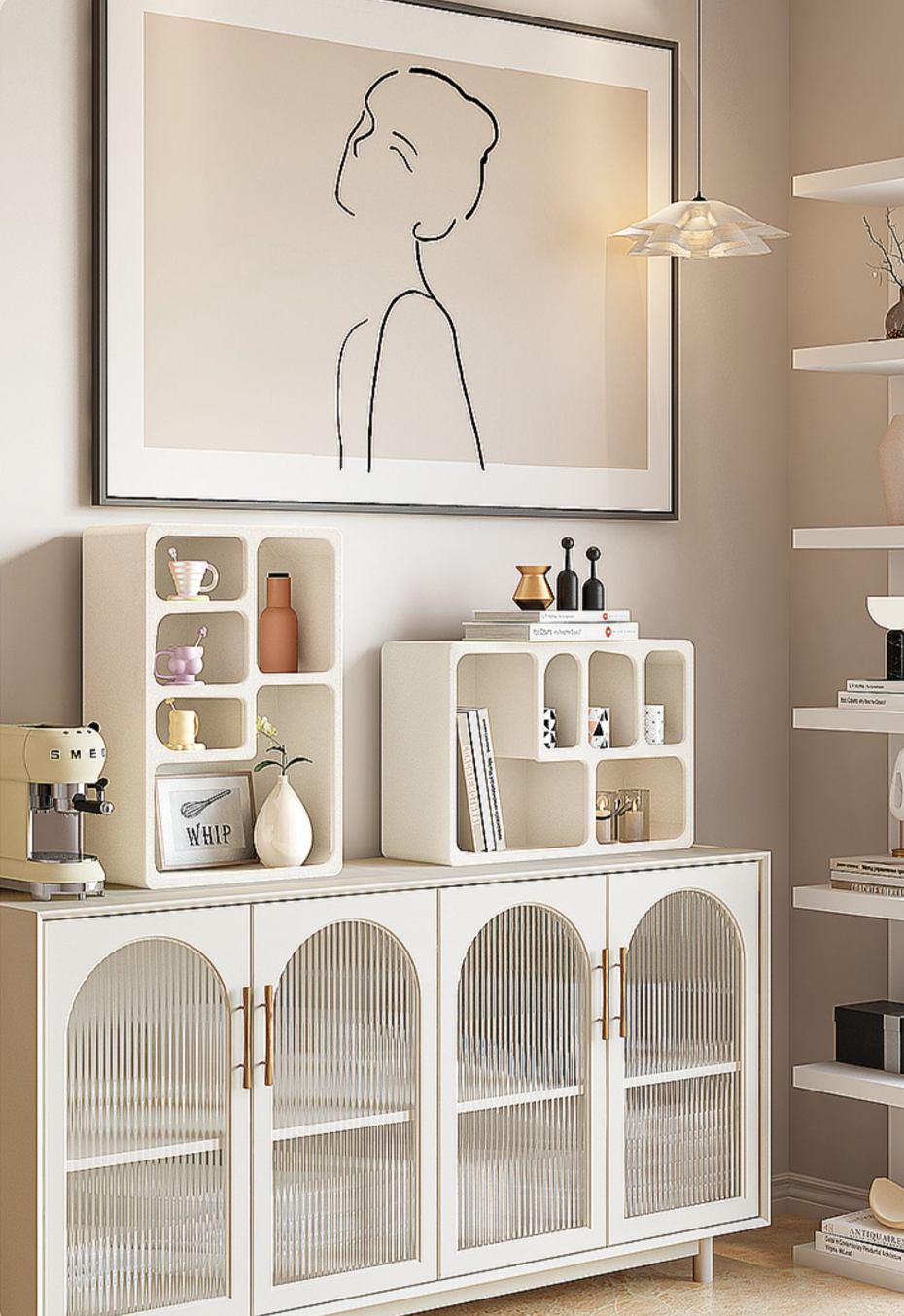  Curved storage shelf 