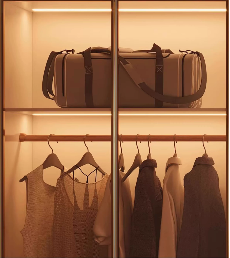 Luxurious modern wardrobe with a glass door design 
