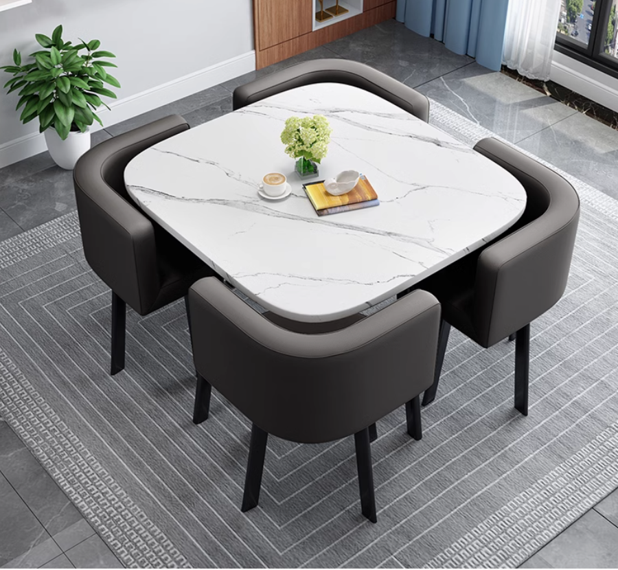  Built-in dining table with 4 chairs 