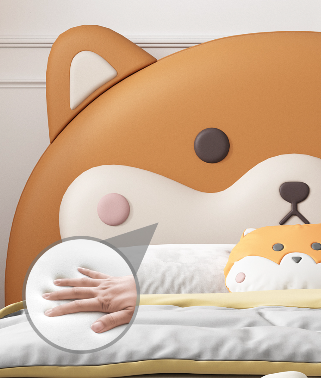  Bear bed with bedside table 