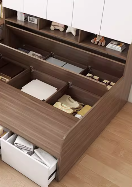  Built-in bed with multi-functional wardrobe 