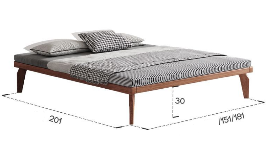 Bed with two bedside tables 