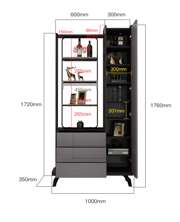  Stylish divider with drawers 