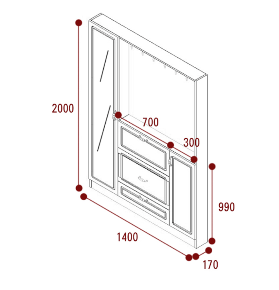  wooden wardrobe 
