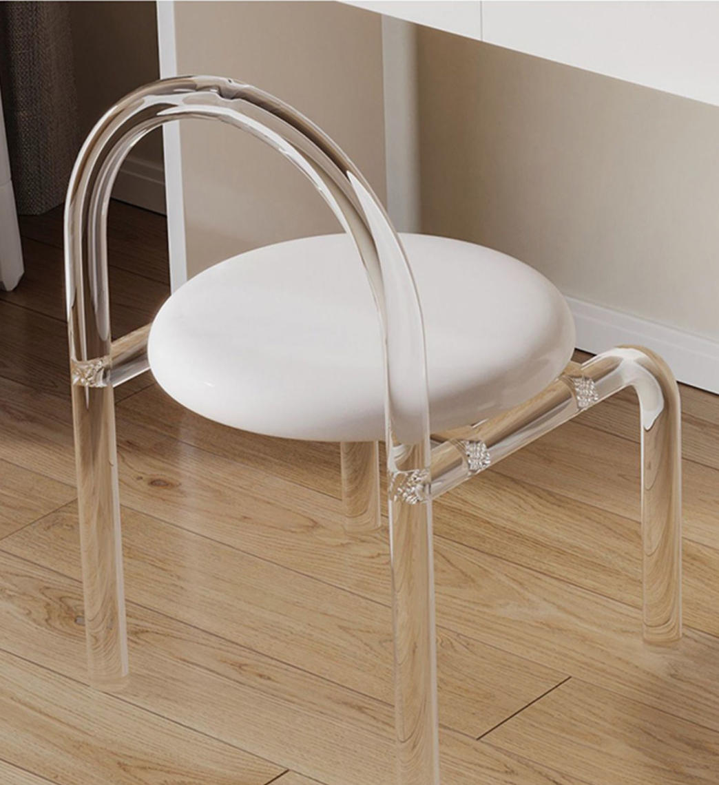  Acrylic dressing table with chair and mirror 