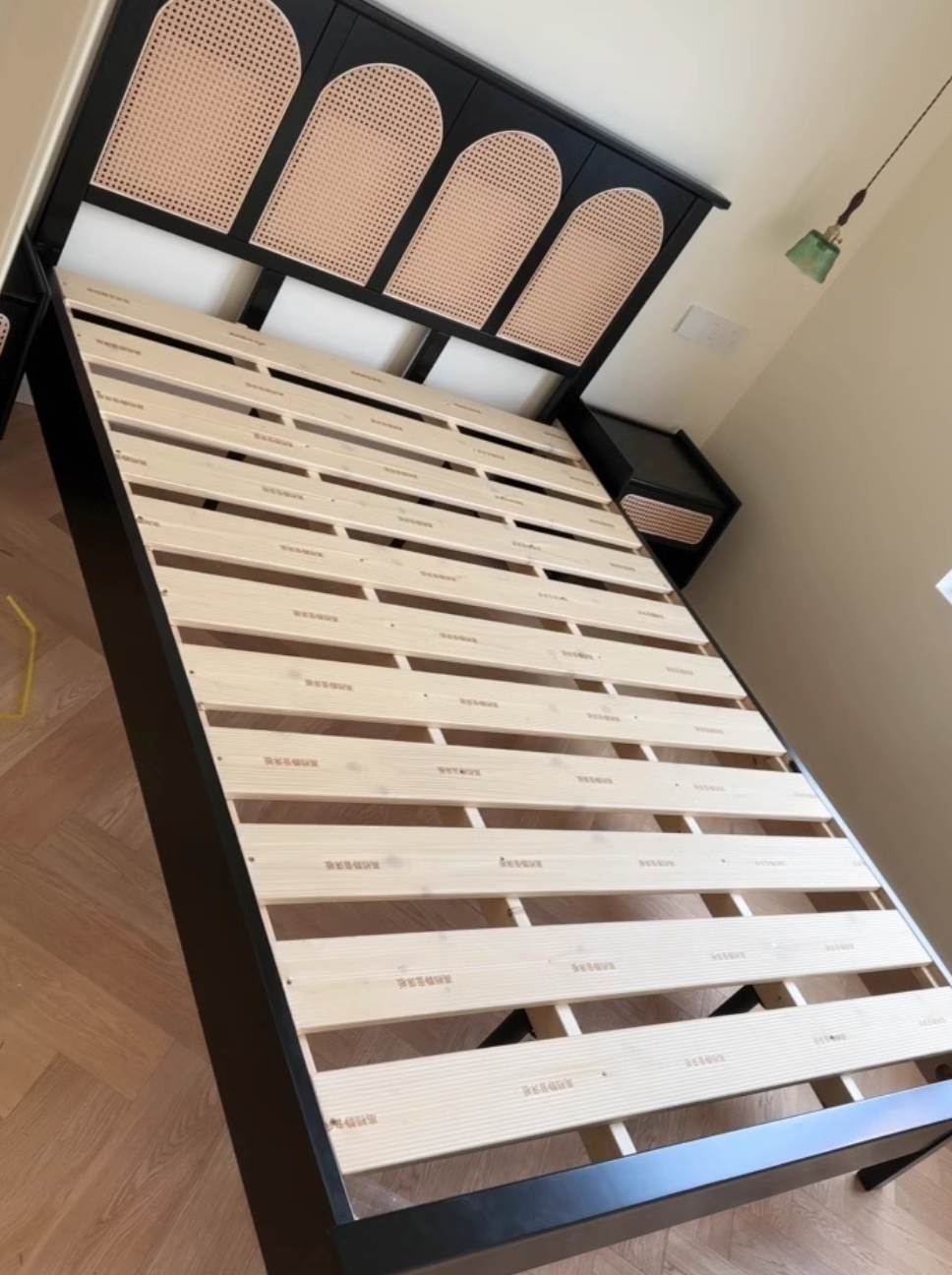  Solid wood rattan bed 