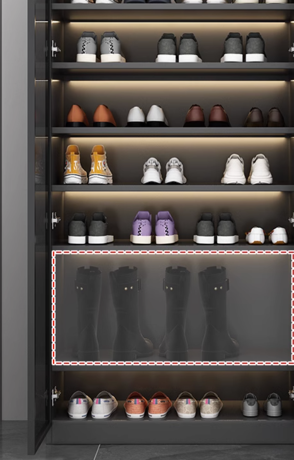  Glass door shoe cabinet 