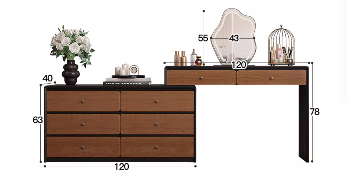  Dressing table with mirror and modern chair 