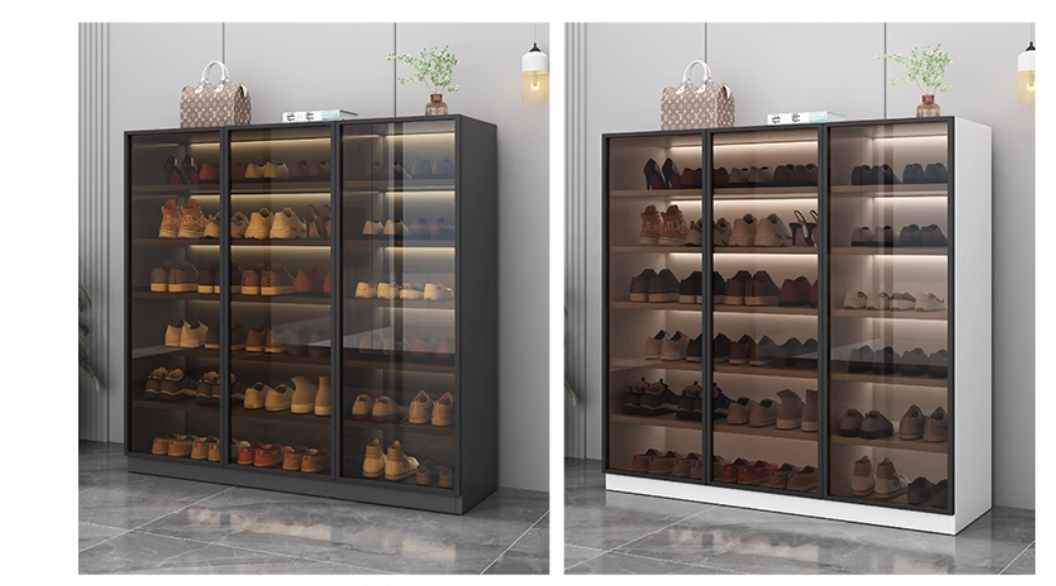  Glass door shoe cabinet 