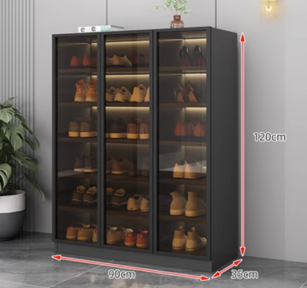  Glass door shoe cabinet 