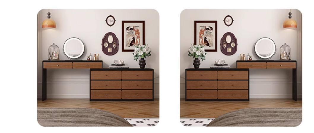  Dressing table with mirror and modern chair 