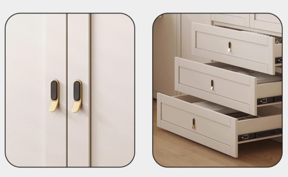  خزانة ملابس خشب كبيرة جداً مودرن بطاولة زينة ومرآة - دولاب ملابس متكامل من KS-Furniture 