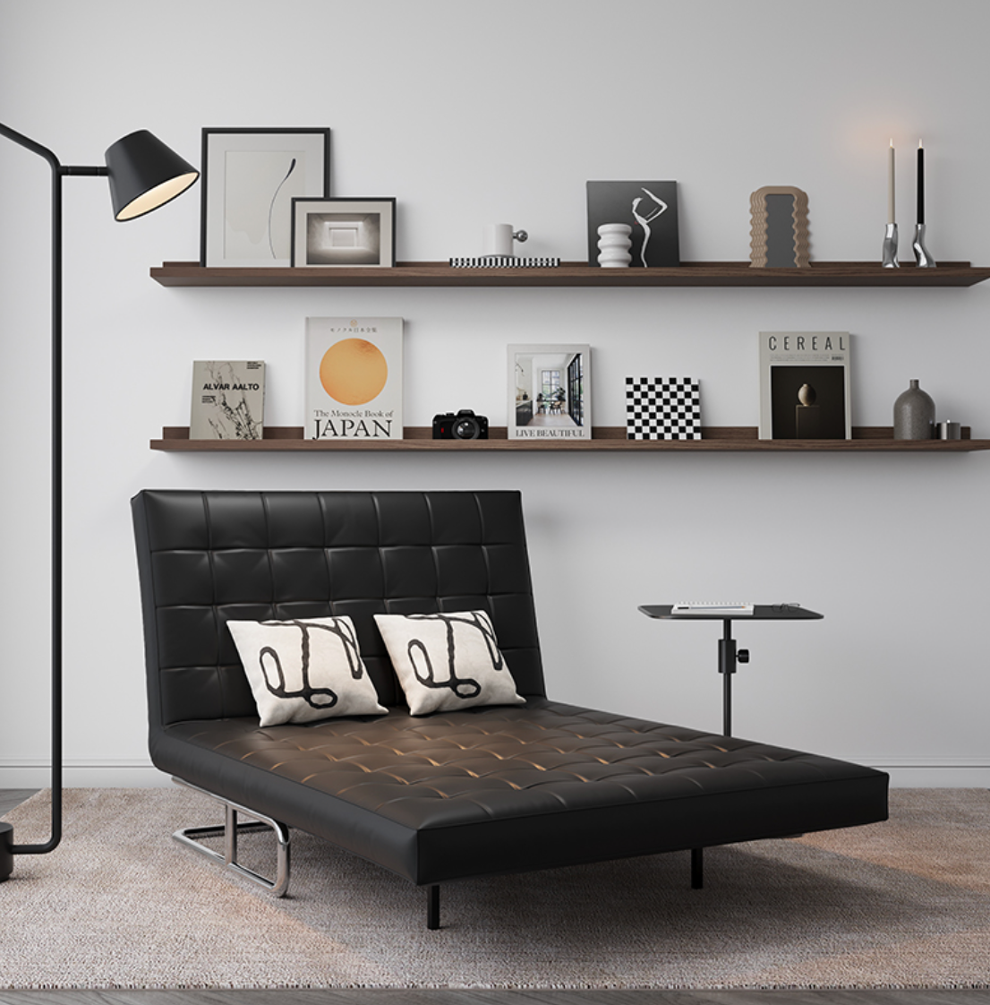  Leather folding sofa bed 