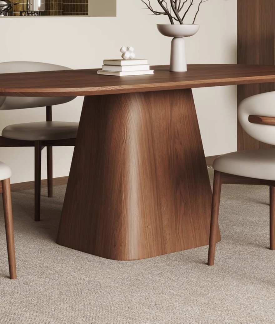 Walnut oval dining table 