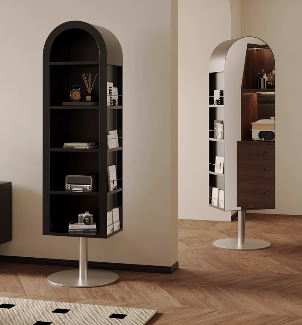  مرآة دوارة مع رف كتب  