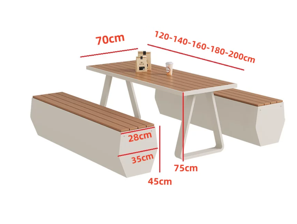  A complete and modern set of a table and two chairs with an umbrella 