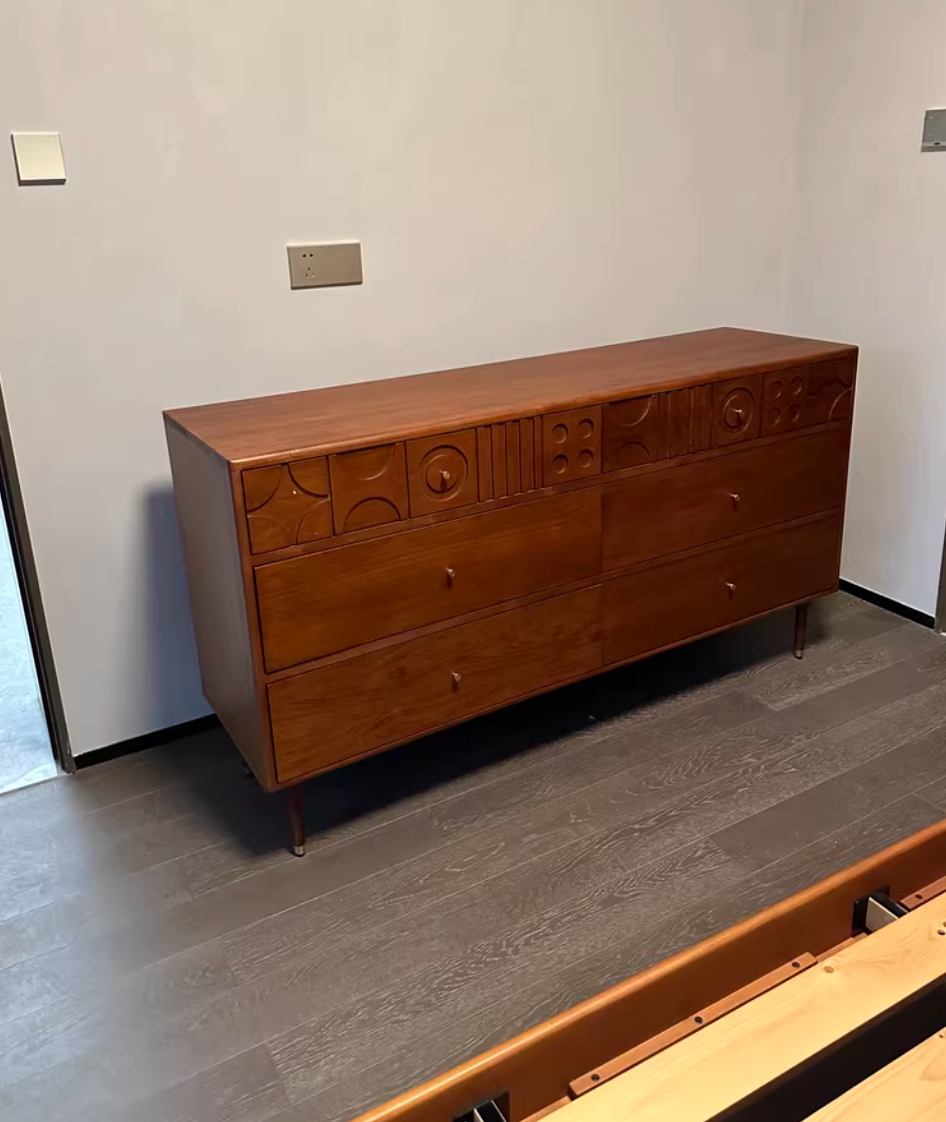  Carved chest of drawers 