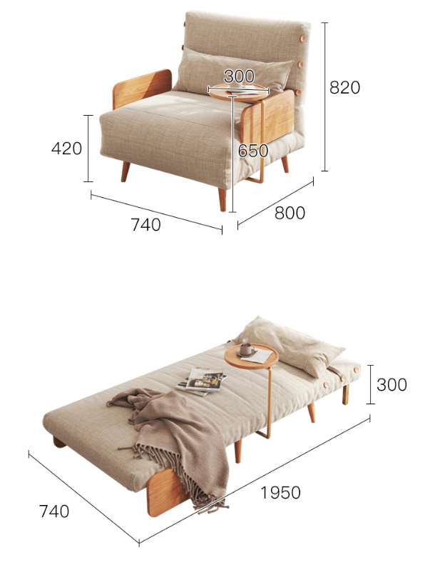  Warner sofa bed with side table 
