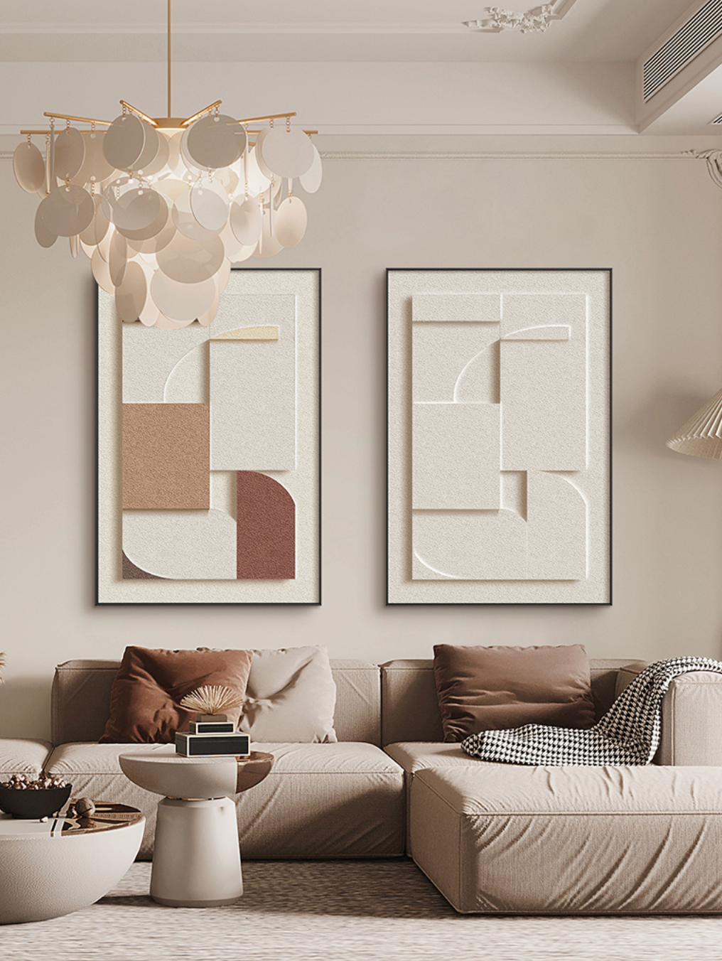  Two 3D sandstone panels 