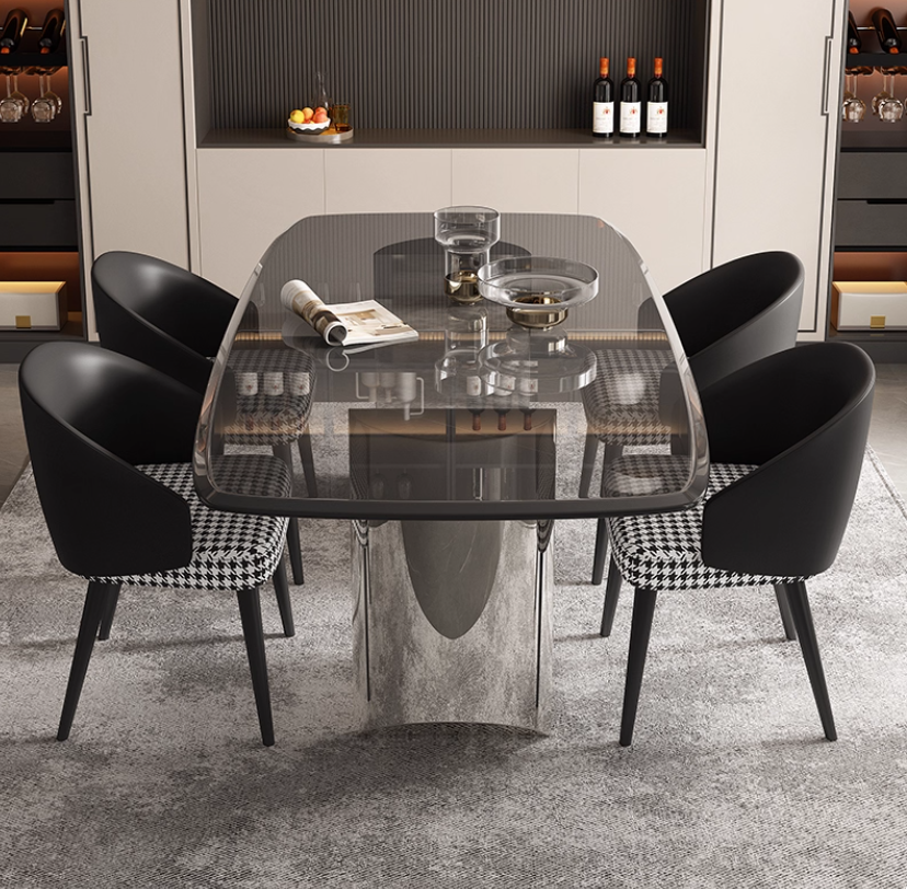  Glass dining table 