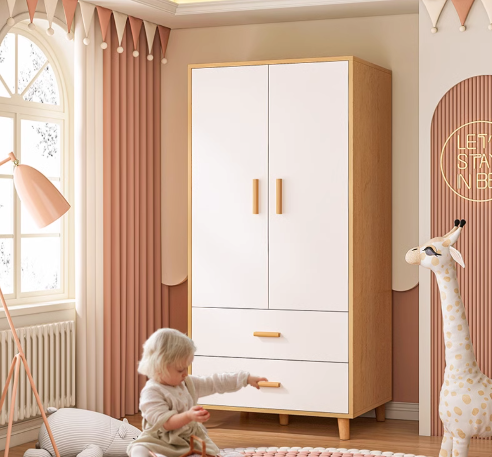  خزانة ملابس خشب مودرن بأبواب ناعمة الإغلاق - دولاب ملابس واسع من KS-Furniture 