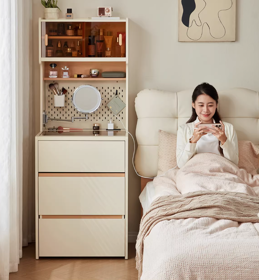  Compact dressing table with chair and illuminated mirror 