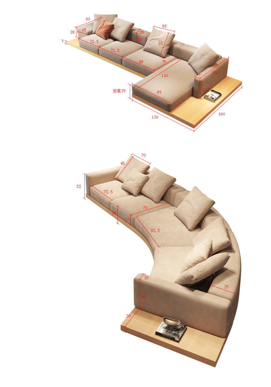  Wabi-sabi . Curved Sofa 