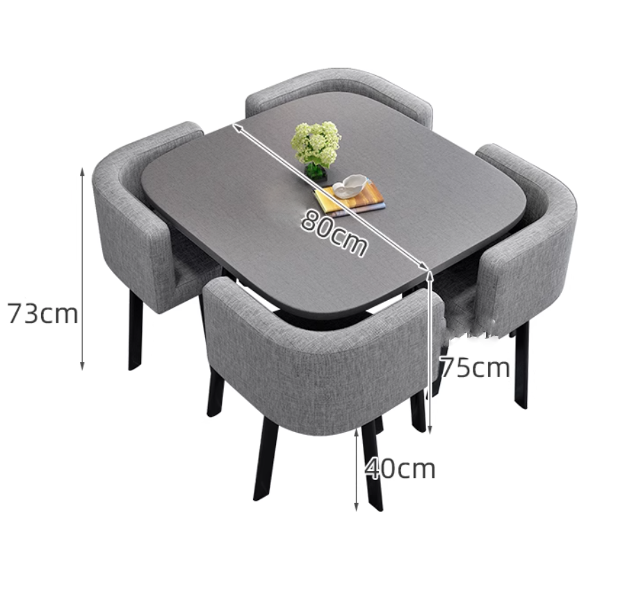  Built-in dining table with 4 chairs 