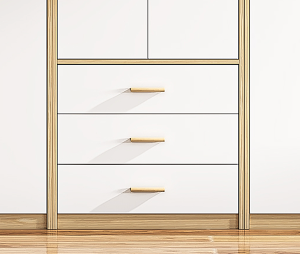  خزانة ملابس خشب مودرن مع مكتب مدمج - دولاب ملابس ذكي من KS-Furniture 
