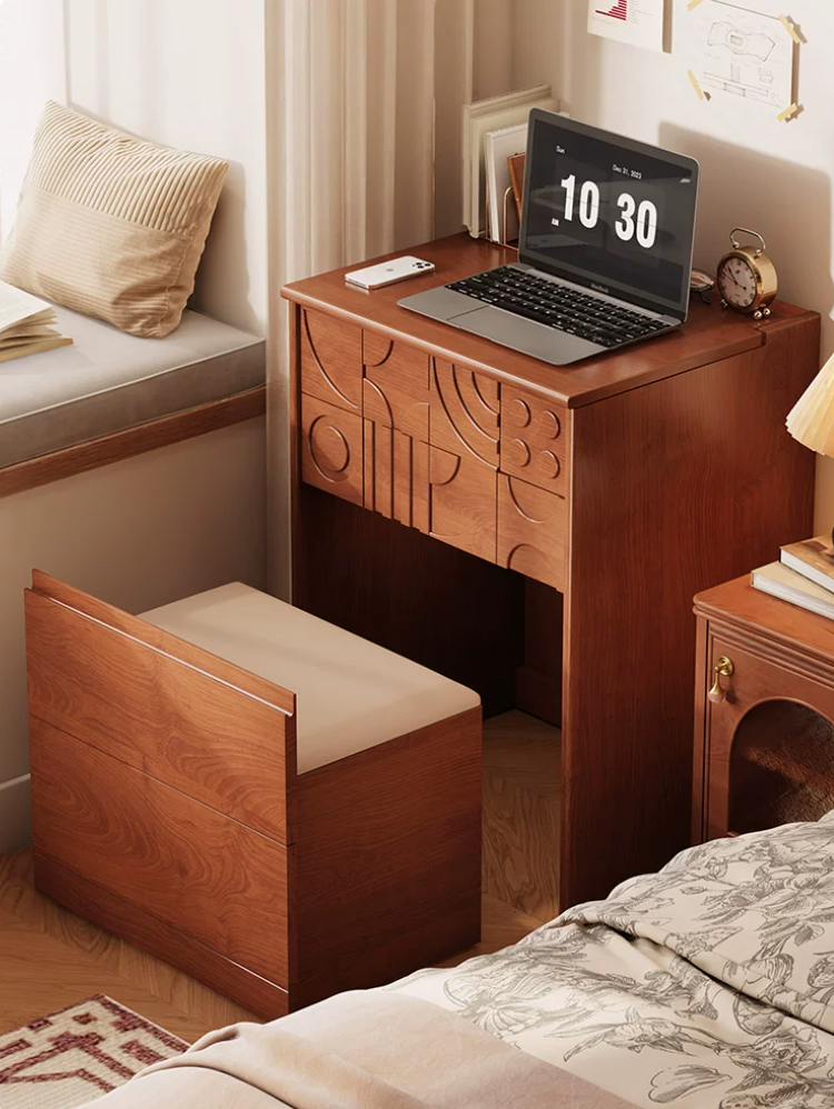  Decorative table and small makeup cabinet with wooden designs 
