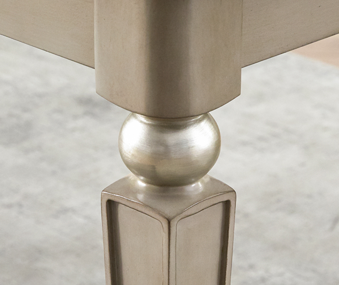  silver wood dining table   