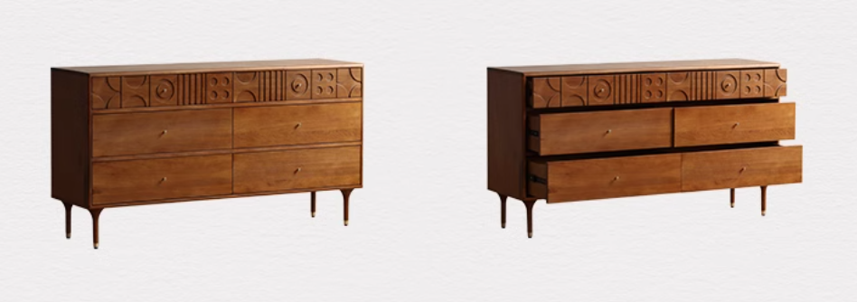  Carved chest of drawers 